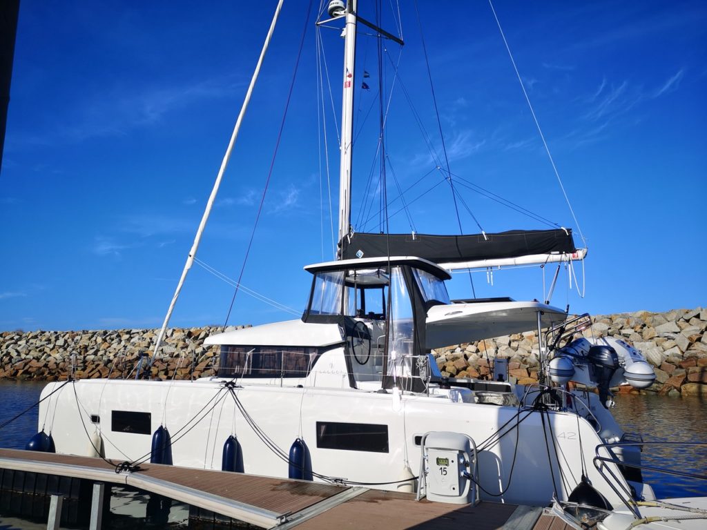 Our berth in the marina of Roscoff, France