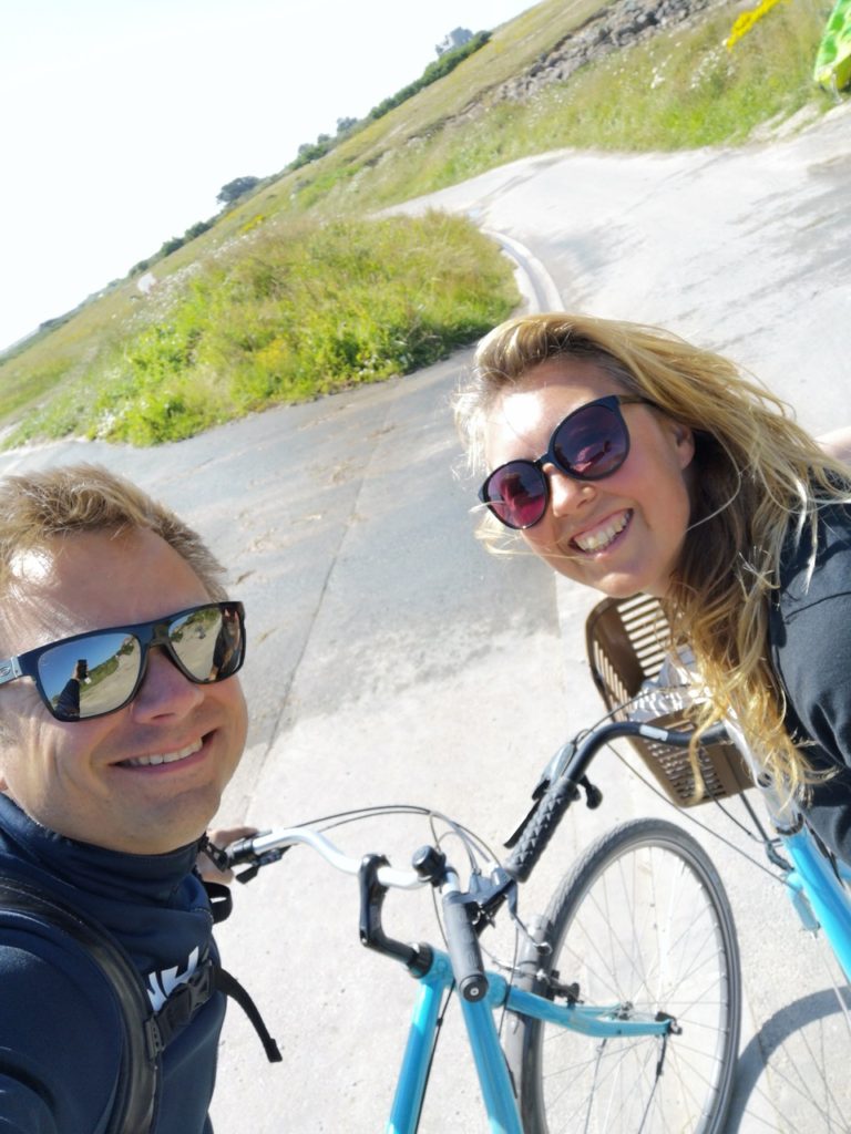 Rented bikes to explore Ile de Batz in France