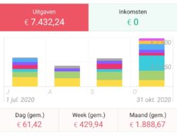 Total and average expenses over 4 months