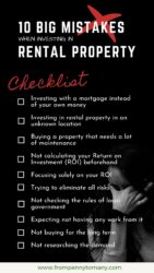 Ten Big mistakes when investing in rental property (checklist)